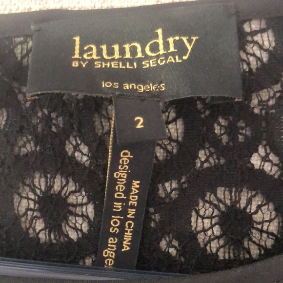 Laundry by Shelli Segal Black Lace Tunic Style Dress size 2 - Picture 8 of 12